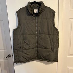 Olive Green Puffer Vest